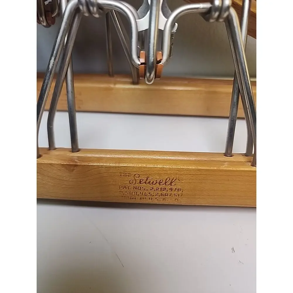 Vintage Setwell Heavy Wooden Suit Hanger 16